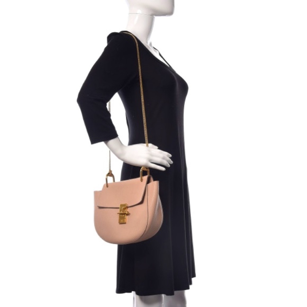 Chloe Drew Shoulder Bag in “Abstract White” Grained Lambskin
